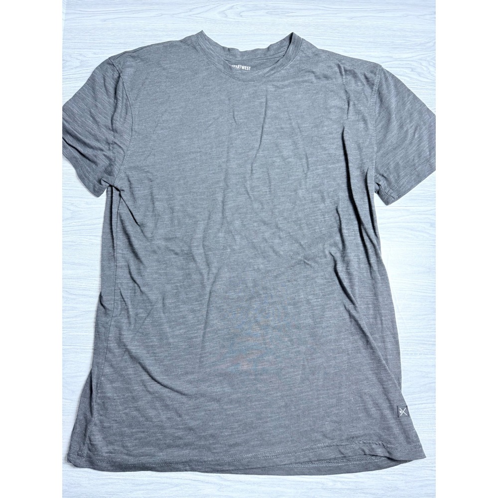 Departwest Mens Heather Grey Slub Knit Crew Neck T-Shirt Size XL Short Sleeve‎